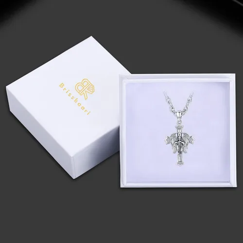 Miniatura 7 de Brisskaari Collar ovalado de San MiguelSan Cristóbal para mujeres y hombres plata de ley 925 collar con colgante de amuleto de San Patricio arcángel