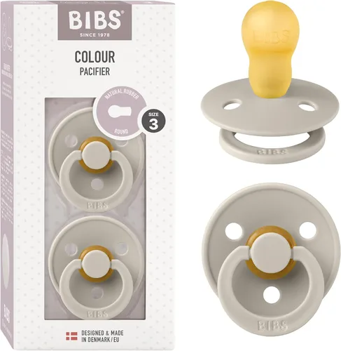 Miniatura 32 de BIBS - Paquete de 2 chupetes Bibs Colour, calmante, libre de bisfenol A, punta redonda, látex de goma natural Noche de vainilla