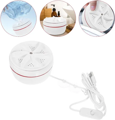 Miniatura 5 de Balacoo Mini lavadora portátil con turbina alimentada por USB, para viajes, viajes de negocios, uso en apartamentos, pequeña lavadora de ropa ligera