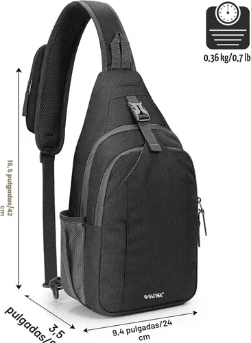 Miniatura 3 de G4Free Bolsa Bandolera con Bloqueo RFID Mochila Bandolera Cruzada Bolsa de Pecho Mochila de Día para Senderismo Viaje (Negro)