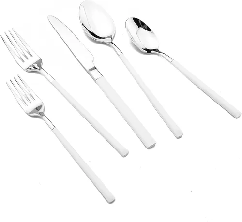 Miniatura 13 de JASHII Juego de cubiertos de acero inoxidable 18/10 para 1, regalo resistente, utensilios de comida, pulido con espejo, apto para lavavajillas