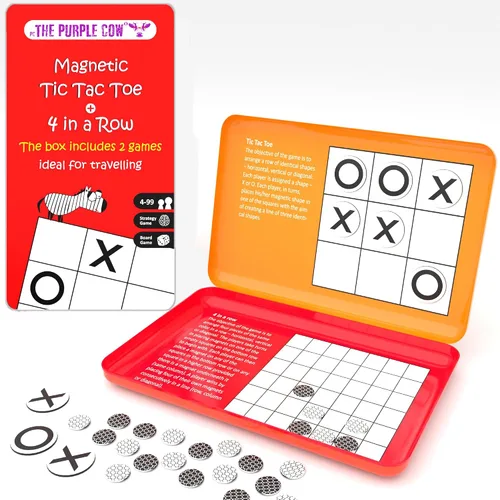 Miniatura 22 de The Purple Cow - Juego de ajedrez magnético para niños y adultos. Tamaño de viaje, juego ligero para horas de diversión - Mini juego portátil