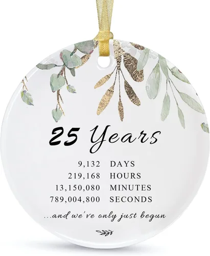 Miniatura 12 de Adorno de Navidad de aniversario de 10 años 2026, décimo para parejas, adorno de cerámica de diez años casados para decorar bodas en el hogar