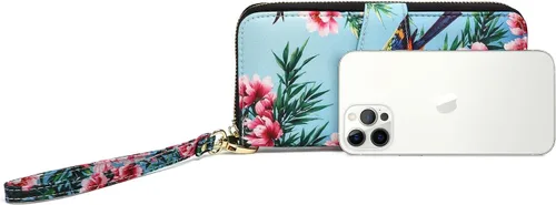 Miniatura 154 de Cartera de mano para mujer, estilo bohemio, con RFID, elegante, espaciosa con correa para viajes, capacidad para tarjetas, teléfono, dinero
