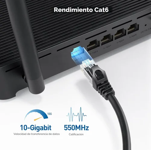 Miniatura 3 de Cable Matters - Cable Ethernet Cat 6 sin enganches de 10 Gbps - 14 pies, cable Cat 6, cable Cat6, cable Ethernet, negro