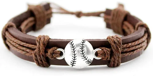 Soul Statement Pulseras deportivas de cuero para hombres, pulsera de fútbol y fútbol para adolescentes, Cuero, Sin gemas.