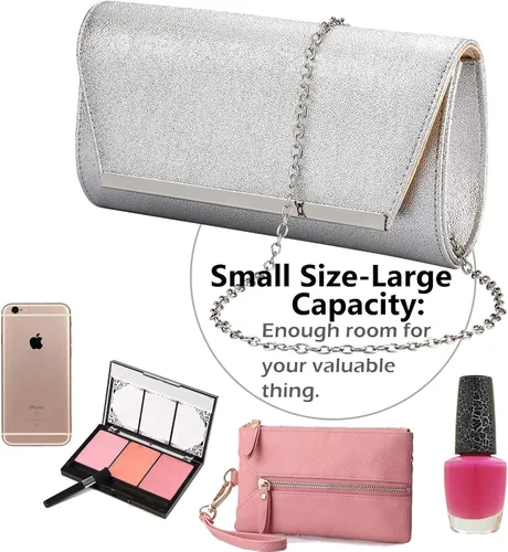 Miniatura 4 de BENCOMOM Bolso de mano de noche para mujer, para novia, graduación, bolso de hombro, bolso de boda, bolso de fiesta