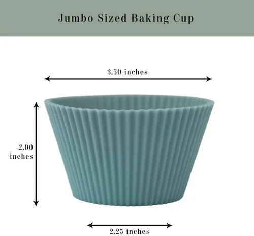 Miniatura 6 de The Silicone Kitchen JUMBO - Vaso reutilizable de silicona para hornear, no tóxico, sin BPA, apto para lavavajillas, Jumbo, paquete de 12, blanco