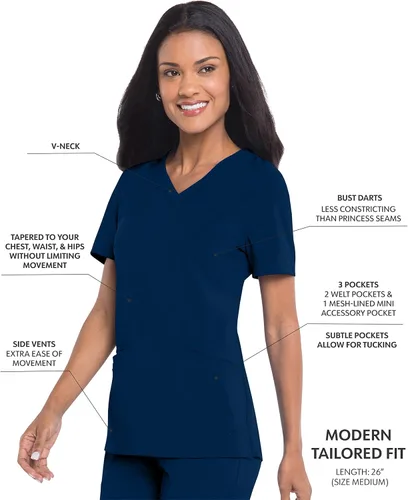 Miniatura 2 de Urbane Performance 9015 - Camiseta quirúrgica de 3 bolsillos para mujer