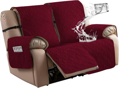 Miniatura 36 de Genina - Funda impermeable para sillón reclinable de dos plazas, funda antideslizante para sofá, funda para sofá reclinable de 2 plazas, funda
