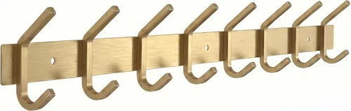 Miniatura 34 de Perchero de Abrigos Pequeño Negro Mate para Pared – Riel de Ganchos de Acero Inoxidable de 6 Pulgadas con 2 Ganchos Dobles para Abrigos