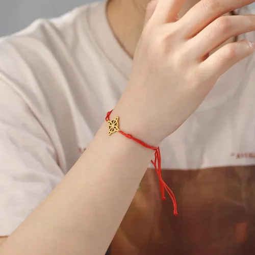 Miniatura 6 de Caiyao Pulsera para mujer, nudo de bruja celta, pulsera mágica en capas de acero inoxidable, dije de brujería, pulsera mística de doble cuerda