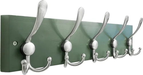 Miniatura 8 de SKOLOO Perchero de pared montado en la pared de estilo rústico: Perchero de pared de pino de madera auténtica de 40,6 cm de orificio a orificio