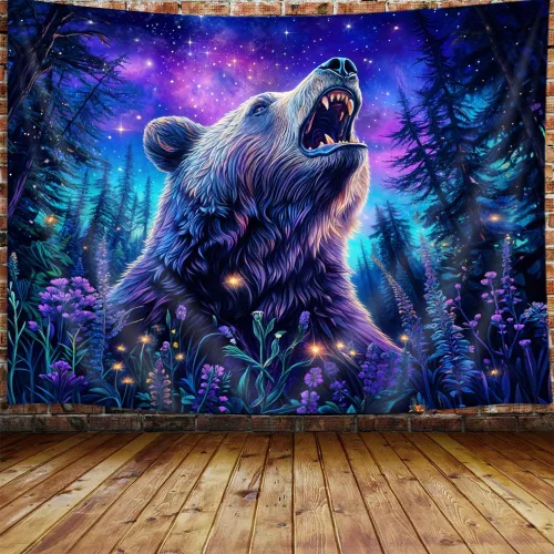 Miniatura 7 de JAWO Tapiz de dragón de fantasía, tapiz de galaxia azul castillo de animales geniales para colgar en la pared para niños y hombres, tapices, manta
