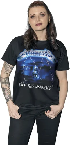 Miniatura 5 de Metallica Camiseta de hombre Ride The Lightning Tracks (impresión trasera) Slim Fit Negro