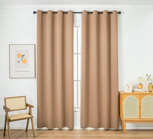 Miniatura 141 de PI Cortinas opacas para dormitorio, tratamiento de ventana con aislamiento térmico de anillo superior, cortinas oscurecedoras de habitación