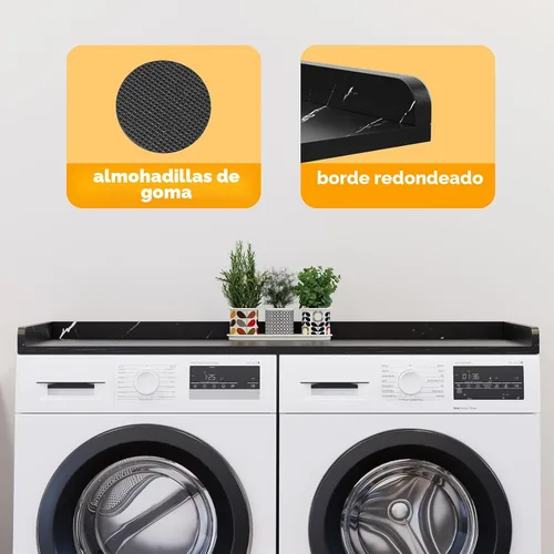 Miniatura 7 de SpaceAid Encimera para Lavadora y Secadora, Estante Superior de Madera para Lavandería con Borde, 54" de Ancho x 27.5" de Profundidad, Organizador