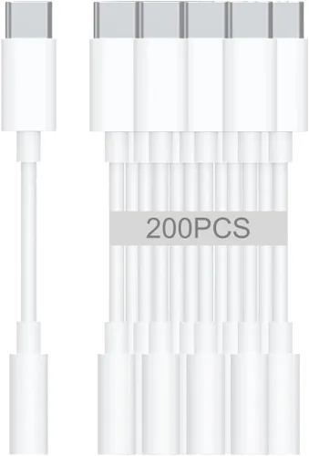 Miniatura 9 de Adaptador de auriculares de audio USB-C a 0.138 in – Paquete de 2 dongle de alta resolución con micrófono y control de volumen – Cable tejido tipo C