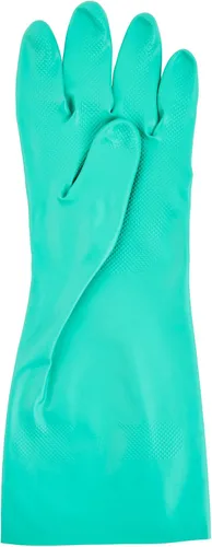 Miniatura 18 de Restaurantware Guantes de limpieza verdes, 10 pares de guantes de nitrilo de 15 mil de grosor, pequeños y resistentes con puño largo, forro