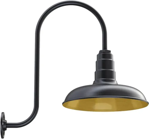 Miniatura 64 de Steel Lighting Co. Topanga - Luz de granero Montaje en pared al aire libre Domo de 14 pulgadas Cuello de cisne de 11 pulgadas Luz de garaje