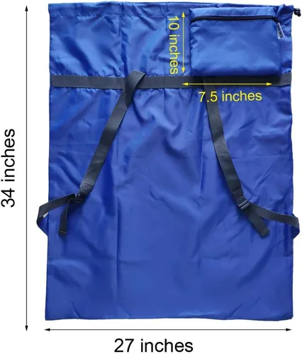 Miniatura 2 de Paquete de 2 mochilas para lavandería, 27 x 34 pulgadas, bolsa de lavandería resistente con correas para el hombro, cierre de cordón, mochila