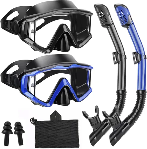 Miniatura 15 de Equipo de esnórquel para adultos, jóvenes y niños, juego de máscara de esnórquel, máscara de buceo, gafas de natación, máscara de buceo, a prueba