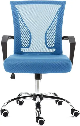 Modern Home Zuna Silla de oficina con respaldo medio, respaldo ergonómico de malla de apoyo silla de escritorio (negro/azul)