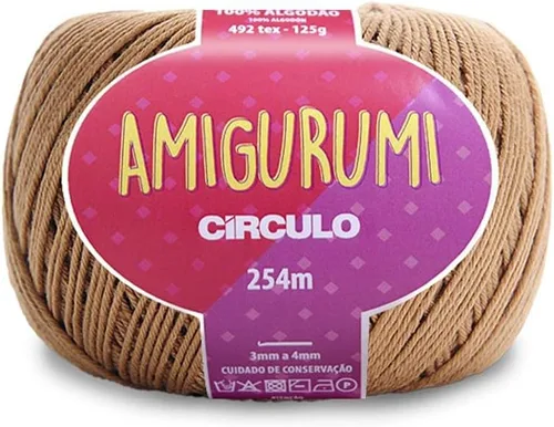 Miniatura 23 de Circulo Amigurumi Yarn, 100% Algodón Virgen Brasileño Mercerizado para Crochet y Tejido, Soft Art - Hilo de Peso Deportivo, 4.4 oz, 278 yardas