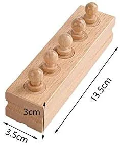 Miniatura 6 de Adena Montessori Bloque de cilindros pequeños de madera, enchufe de cilindro con perillas, herramientas educativas sensoriales para preescolar