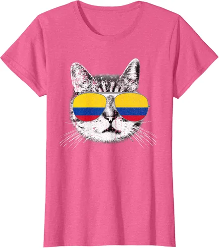 Miniatura 66 de Camisa de bandera de Colombia, orgullo colombiano, gato, hombres, mujeres, niños, camiseta de regalo