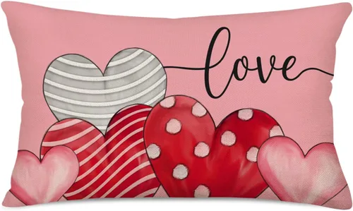 Miniatura 22 de Fundas de almohada de cintura de 12 x 20 pulgadas, fundas de almohada de muérdago de eucalipto rojo y verde, fundas de almohada de lino de algodón