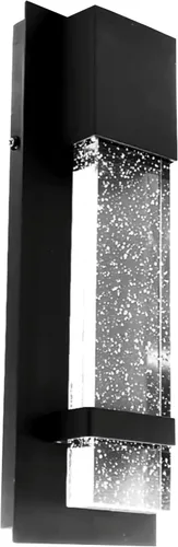 Miniatura 10 de Sunlite Aplique de pared LED, marco de metal negro con panel de vidrio efecto gota de lluvia, 4.75 pulgadas de ancho, luz diurna de 5000 K