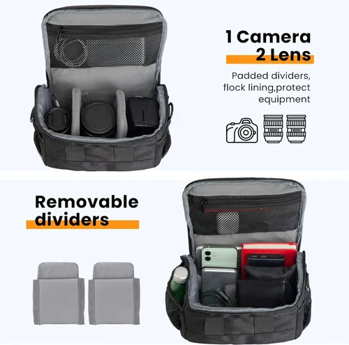 Miniatura 2 de TARION TSB-S - Bolsa de mensajero compacta para cámara – Funda cruzada DSLR pequeña de 4L con correas de trípode, impermeable para fotografía