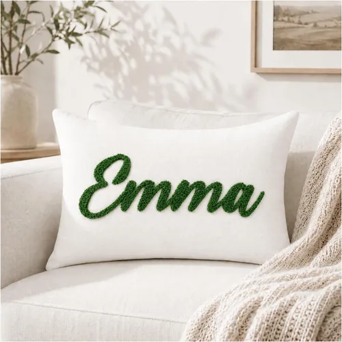Miniatura 8 de Almohada con monograma bordada personalizada, funda de almohada lumbar con nombre personalizado, regalo para niñas, parejas y mujeres, almohadas
