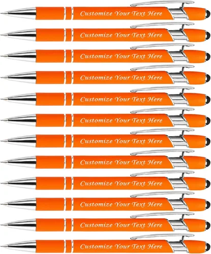 Miniatura 28 de Bolígrafos personalizados con punta de lápiz digital, bolígrafos grabados personalizados, bolígrafo de bola de tacto suave, bolígrafos con nombre
