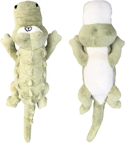 Miniatura 2 de Almohada de felpa de cocodrilo, animal de peluche de cocodrilo de 38 pulgadas, decoración del hogar, regalo de Navidad, San Valentín, cumpleaños