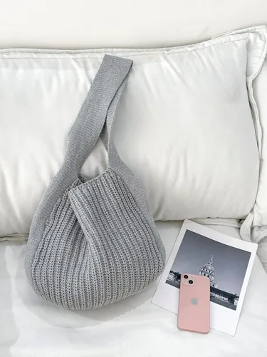 Miniatura 27 de ENBEI Bolsos de hombro para mujer Bolsos de ganchillo Bolso de punto grande Bolso de mano estético para la escuela lindo Bolsas de mano Bolsa