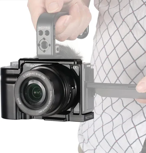 Miniatura 4 de NICEYRIG Jaula para cámara Sony ZV-E10 Vlog Vlogging, con mango de aluminio - 469