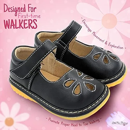 Miniatura 2 de Little Mae's Boutique Mary Jane - Zapatos chirriantes para niñas pequeñas, zapatos ideales para caminar con chirriador extraíble y correa ajustable
