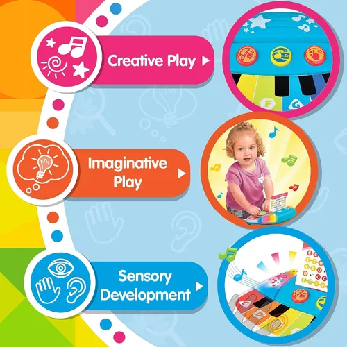 Miniatura 6 de HAP-P-KID Piano mágico para bebé, juguete musical para niños, instrumento musical con sensor táctil, interruptor entre el xilófono, niños juegan