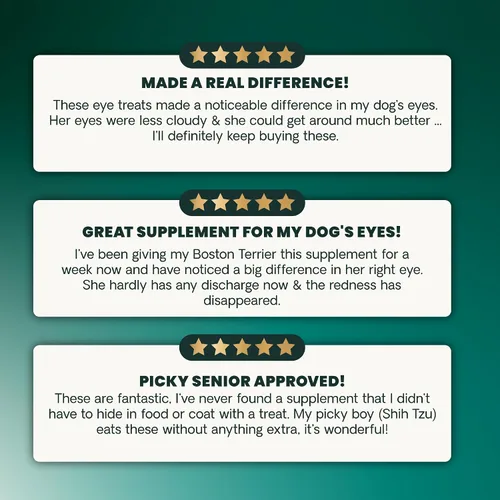 Miniatura 7 de VetriScience Eye & Vision - Masticables para la salud para perros, astaxantina y extracto de arándano, vitaminas y antioxidantes para los ojos