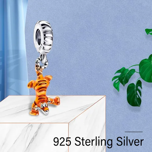 Miniatura 18 de Dijes de plata de ley 925 con diseño de oso dorado para mujer, pulseras y collares, regalos para familiares y amigos, 3 piezas/paquete