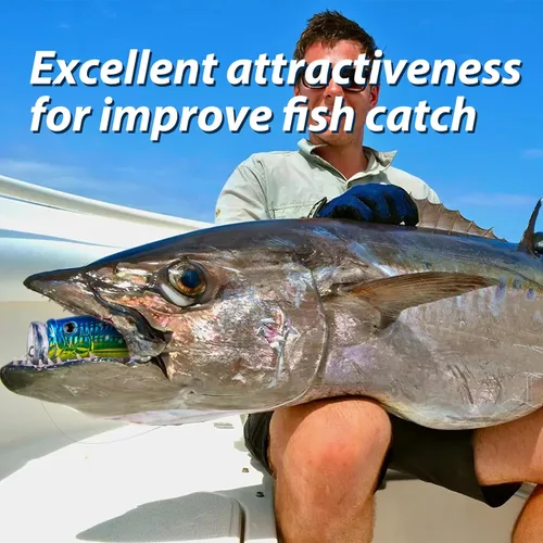 Miniatura 8 de THKFISH Señuelos para pesca de agua salada de atún para pesca de surf, lubina con ojos 3D para atún GT peces grandes, 5.9 pulgadas, 1 unidad/3 1