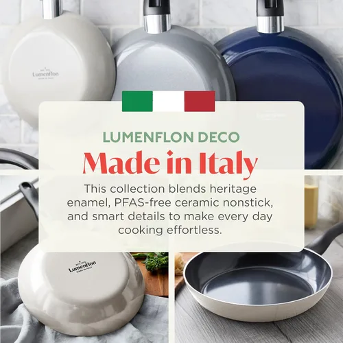 Miniatura 7 de Deco - Sartén antiadherente de 11 pulgadas, fabricada en Italia, cerámica de diamante libre de PFAS, apta para lavavajillas y utensilios de metal