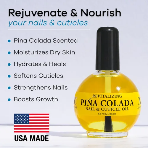 Miniatura 2 de ELLIE CHASE Aceite hidratante para el cuidado de cutículas y uñas, 2.3 onzas líquidas, perfumado de piña colada, infundido con aceite de jojoba