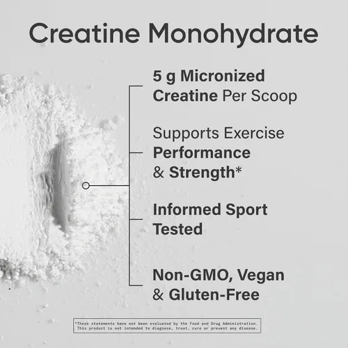 Miniatura 4 de Sports Research Creatine Monohydrate - Ganar músculo magro, mejorar el rendimiento y la fuerza y apoyar la recuperación del entrenamiento* - 5 g
