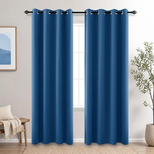 Miniatura 58 de KOUFALL Cortinas de Baño Aqua para Ventana, Juego de 2 Paneles Decoración Costera Cortinas Cortas Opacas para Ventana Pequeña de Cocina Puerta