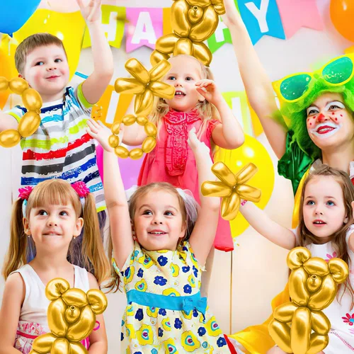 Miniatura 7 de Globos dorados de 260, 50 globos largos para atar arco de globos, globos mágicos de látex largos y delgados para torcer a granel para cumpleaños