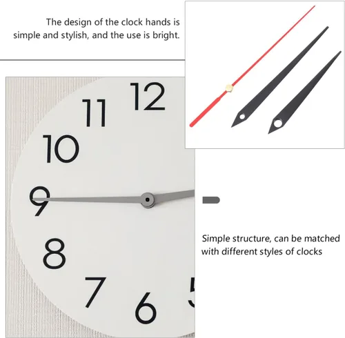 Miniatura 4 de Hemobllo Juego de 10 pares de piezas de reloj de pared de precisión para bricolaje, relojes de cuarzo sin marco, accesorios duraderos