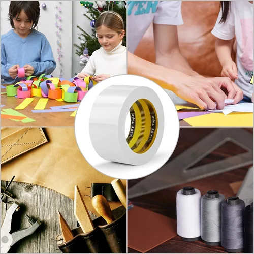 Miniatura 4 de LLPT Cinta de Doble Cara 1/2" x 15 m Cada 3 Paquetes Adhesiva Transparente Ultra Delgada Desgarrable a Mano para Manualidades DIY, Álbumes